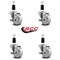 Service Caster 3'' Nylon Swivel 1-3/8'' Expanding Stem Caster Set with Brake, 4PK SCC-EX20S314-NYS-TLB-138-4 - alternate 4